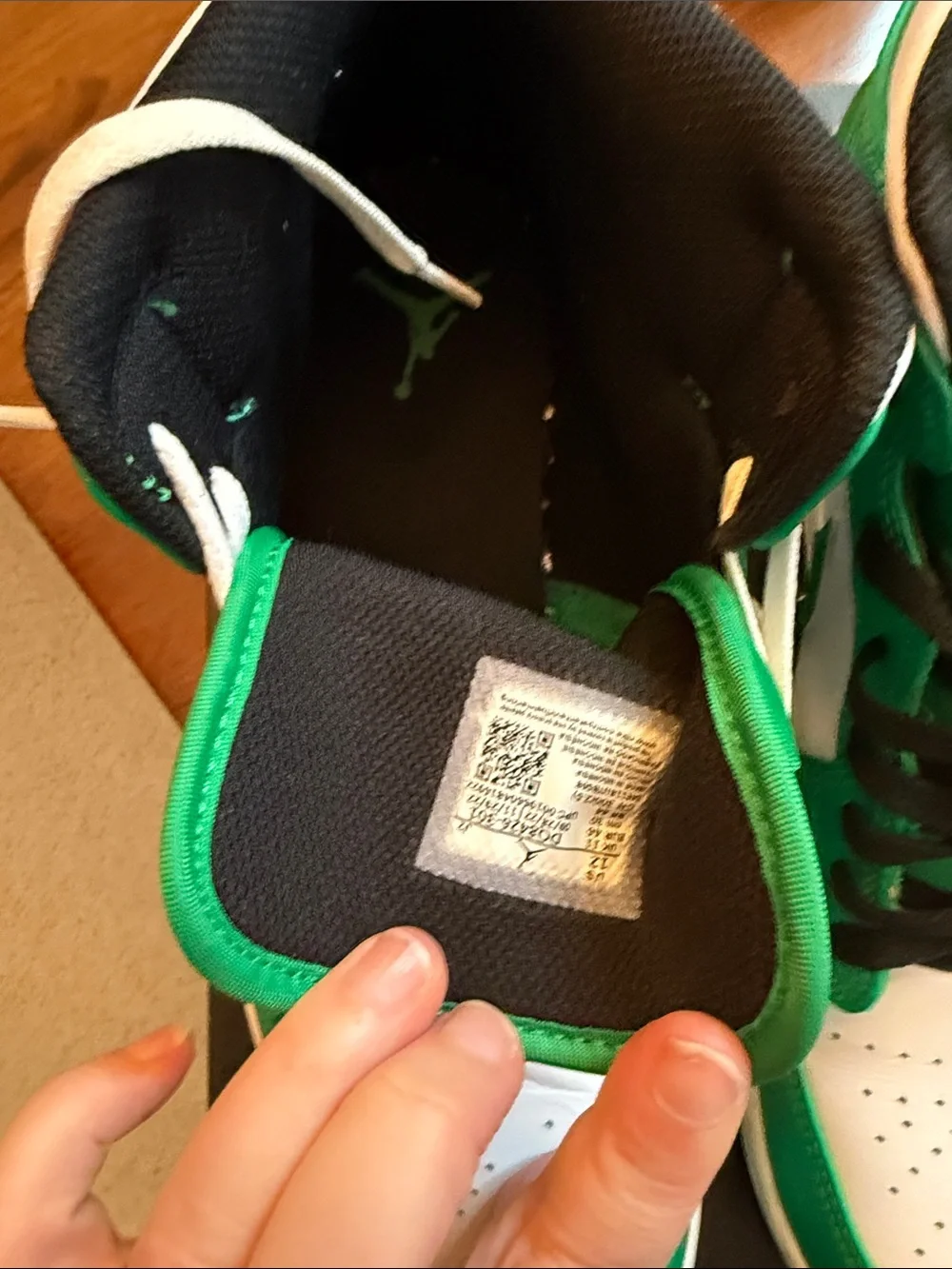 Jordan Men's High-Top Sneakers in Green and White